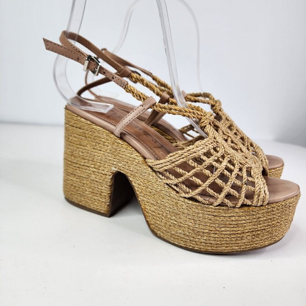 Vicenza Anthropologie Melissa Woven Platform Sandals In Boho Beige Size US 6 - Picture 4 of 16